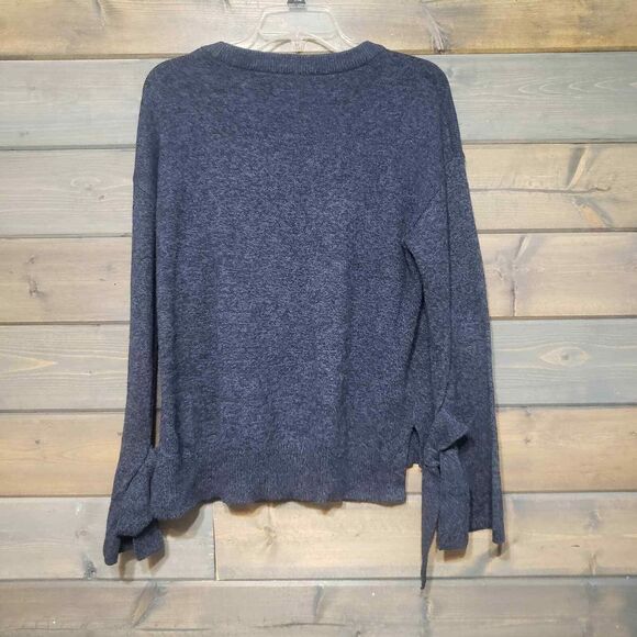 Madewell Tie-Cuff Pullover Sweater Navy Womans size Small - Picture 7 of 10